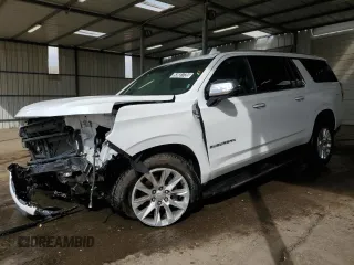 2023 Chevrolet Suburban Premier with VIN 1GNSKFKD8PR543891, listed as a Copart auction lot 53661735 with 34,857 mi miles and Salvage Title. Bid and sale history available at DreamBid. Image 1.