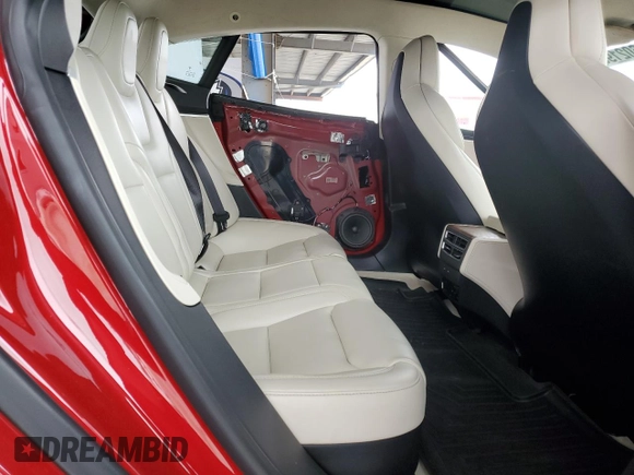 2017 Tesla Model S 100D with VIN 5YJSA1E29HF229425, listed as a Copart auction lot 54602195 with 128,886 mi miles and Salvage Title. Bid and sale history available at DreamBid. Image 10.