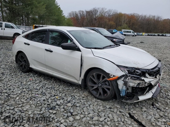 2019 Honda Civic Sport with VIN 2HGFC2F87KH513286, listed as a Copart auction lot 52753625 with 52,896 mi miles and Salvage Title. Bid and sale history available at DreamBid. Image 4.