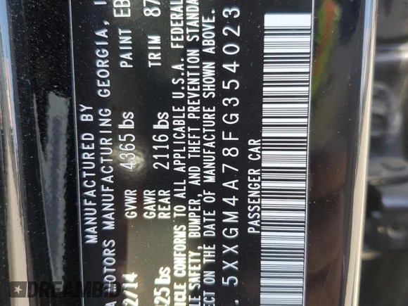 2015 Kia Optima LX z VIN 5XXGM4A78FG354023, wystawiony jako Copart lot #56218145 z przebiegiem 103 054 mil mil oraz Szkoda całkowita • Salvage title. Historia ofert i sprzedaży dostępna na DreamBid. Obrazek 12.