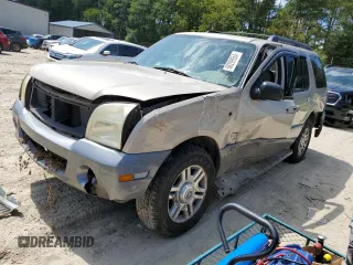 2005 Mercury Mountaineer Convenience z VIN 4M2DU86K35UJ07776, wystawiony jako Copart lot #68299954 z przebiegiem 147 912 mil mil oraz Szkody całkowita. Historia ofert i sprzedaży dostępna na DreamBid. Obrazek 1.