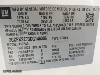 2012 Chevrolet Silverado 1500 LT with VIN 3GCPKSE73CG146306, listed as a IAAI auction lot 41997096 with 180,272 mi miles. Bid and sale history available at carsss.com. Image 9.