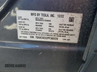 2023 Tesla Model X with VIN 7SAXCAE52PF380229, listed as a Copart auction lot 53535065 with 42,456 mi miles and Salvage Title. Bid and sale history available at DreamBid. Image 13.
