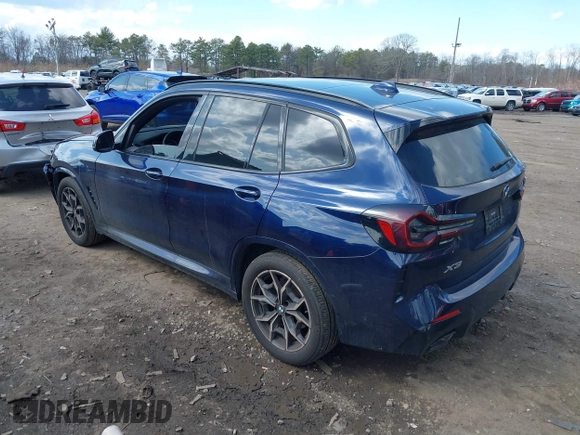 2023 BMW X3 xDrive30i with VIN 5UX53DP0XP9S17246, listed as a IAAI auction lot 41892470 with 19,332 mi miles. Bid and sale history available at carsss.com. Image 3.