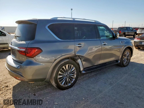 2018 Infiniti QX80 with VIN JN8AZ2NEXJ9195620, listed as a Copart auction lot 57509485 with 92,051 mi miles and Clean title. Bid and sale history available at DreamBid. Image 3.