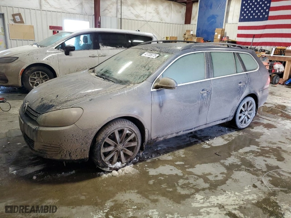 2012 Volkswagen Jetta SportWagen TDI with VIN 3VWML7AJ1CM695726, listed as a Copart auction lot 43705075 with 109384 miles and Salvage Title. Bid and sale history available at carsss.com. Image 1.