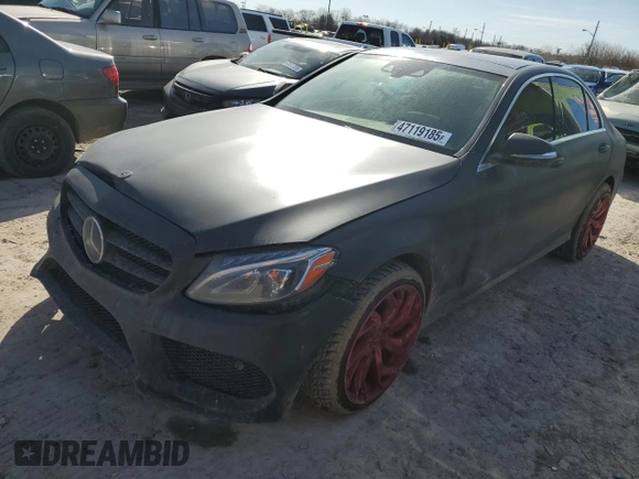 2015 Mercedes-Benz C-Class C 300 Luxury with VIN 55SWF4KB0FU012463, listed as a Copart auction lot 47119185 with 140,170 mi miles and Salvage Title. Bid and sale history available at carsss.com. Image 1.