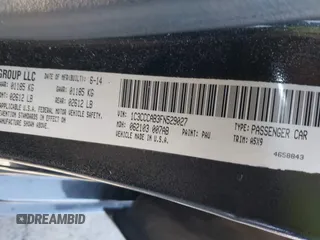 2015 Chrysler 200 Limited с VIN 1C3CCCAB3FN529027, выставлен на аукционе IAAI как лот 41433448 с пробегом 103 589 миль миль и . История ставок и продаж доступна на DreamBid. Изображение 9.