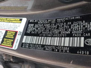 2018 Toyota Camry LE z VIN 4T1B11HK7JU033701, wystawiony jako IAAI lot #42417229 z przebiegiem 49 977 mil mil oraz . Historia ofert i sprzedaży dostępna na DreamBid. Obrazek 9.
