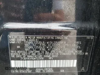 2013 Toyota RAV4 Limited with VIN 2T3DFREVXDW122956, listed as a Copart auction lot 61355155 with 152,280 mi miles and Salvage title. Bid and sale history available at DreamBid. Image 12.