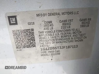 2018 Chevrolet Malibu LT z VIN 1G1ZD5ST3JF187113, wystawiony jako IAAI lot #41687674 z przebiegiem 191 616 mil mil oraz . Historia ofert i sprzedaży dostępna na DreamBid. Obrazek 9.