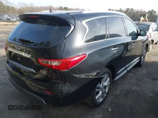 2013 Infiniti JX35 with VIN 5N1AL0MN8DC300855, listed as a IAAI auction lot 41599520 with 151,756 mi miles. Bid and sale history available at carsss.com. Image 4.