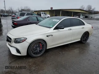 2018 Mercedes-Benz E-Class AMG E 63 S with VIN WDDZF8KB8JA251675, listed as a Copart auction lot 49253844 with 0 mi miles and Salvage Title. Bid and sale history available at carsss.com. Image 1.
