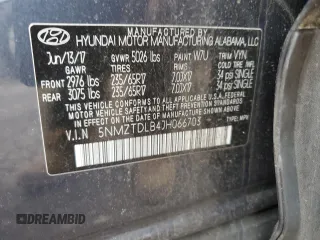 2018 Hyundai Santa Fe 2.4L z VIN 5NMZTDLB4JH066703, wystawiony jako Copart lot #54432155 z przebiegiem 67 737 mil mil oraz Szkoda całkowita • Salvage title. Historia ofert i sprzedaży dostępna na DreamBid. Obrazek 12.