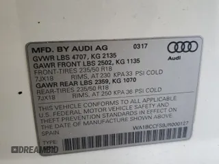 2018 Audi Q3 Premium with VIN WA1BCCFS9JR000127, listed as a Copart auction lot 58555755 with 60,295 mi miles and Salvage title. Bid and sale history available at DreamBid. Image 13.