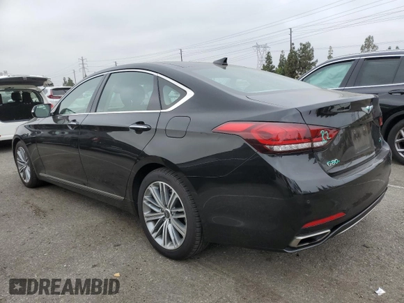 2018 Genesis G80 3.8L with VIN KMHGN4JE5JU238787, listed as a Copart auction lot 62377095 with 71,405 mi miles and Salvage title. Bid and sale history available at DreamBid. Image 2.