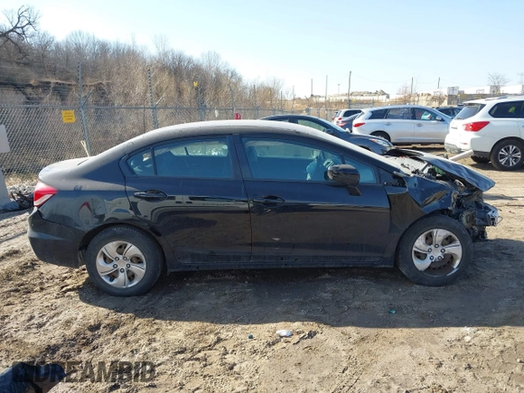 2014 Honda Civic Sedan LX with VIN 2HGFB2F5XEH544092, listed as a IAAI auction lot 41797824 with 73,079 mi miles. Bid and sale history available at carsss.com. Image 14.