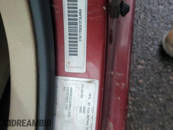 2003 Kia Spectra z VIN KNAFB121835211810, wystawiony jako Copart lot #51289625 z przebiegiem 133 868 mil mil oraz Szkoda całkowita • Salvage title. Historia ofert i sprzedaży dostępna na DreamBid. Obrazek 14.