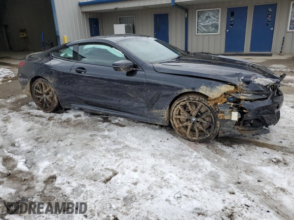 2023 BMW 8 Series 840i with VIN WBAAE4C03PCM06630, listed as a Copart auction lot 46220785 with 0 mi miles and Salvage Title. Bid and sale history available at carsss.com. Image 4.
