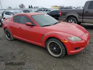 2005 Mazda RX-8 with VIN JM1FE17N050160633, listed as a Copart auction lot 43819245 with 88,404 mi miles and Clean Title. Bid and sale history available at carsss.com. Image 4.