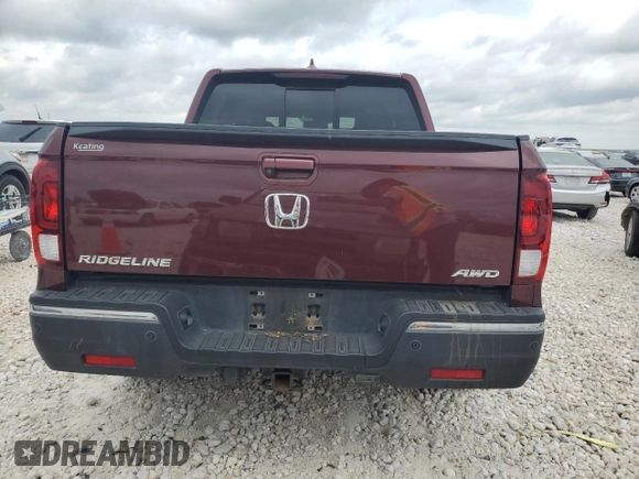 2019 Honda Ridgeline RTL-E with VIN 5FPYK3F70KB002068, listed as a Copart auction lot 54766055 with 109,131 mi miles and Clean title. Bid and sale history available at DreamBid. Image 6.