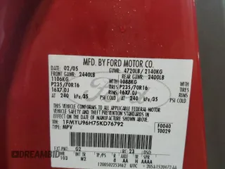 2005 Ford Escape Hybrid с VIN 1FMYU96H75KD76792, выставлен на аукционе Copart как лот 66097344 с пробегом 227 214 миль миль и Списание • Salvage title. История ставок и продаж доступна на DreamBid. Изображение 14.
