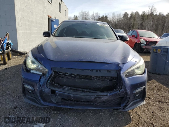 2020 Infiniti Q50 Red Sport 400 with VIN JN1FV7AR6LM660075, listed as a Copart auction lot 48220405 with 56,282 mi miles and Salvage Title. Bid and sale history available at carsss.com. Image 5.