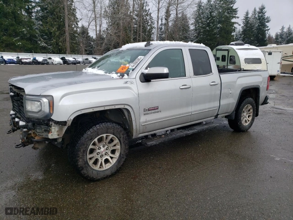 2017 GMC Sierra 1500 SLE with VIN 1GTV2MEC4HZ188104, listed as a Copart auction lot 44368385 with 119,903 mi miles and Salvage Title. Bid and sale history available at carsss.com. Image 1.