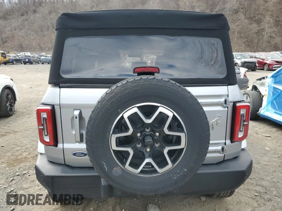 2024 Ford Bronco Outer Banks with VIN 1FMEE8BP2RLA43360, listed as a Copart auction lot 51210275 with 575 mi miles and Salvage title. Bid and sale history available at DreamBid. Image 6.