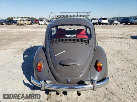 1967 Volkswagen Beetle with VIN 117142708, listed as a Copart auction lot 42380965 with 54,196 mi miles and Salvage Title. Bid and sale history available at DreamBid. Image 6.