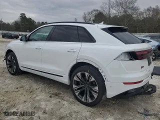2025 Audi Q8 Prestige with VIN WA1FVBF10SD005034, listed as a Copart auction lot 44012995 with 224 mi miles and Salvage Title. Bid and sale history available at carsss.com. Image 2.