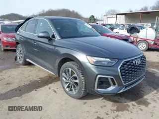 2022 Audi Q5 Sportback S line Premium Plus with VIN WA15AAFY9N2102196, listed as a IAAI auction lot 41458111 with 57,633 mi miles and . Bid and sale history available at DreamBid. Image 1.