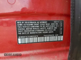 2012 Volkswagen Golf w/Conv с VIN WVWDB7AJ2CW052078, выставлен на аукционе Copart как лот 54366405 с пробегом 120 197 миль миль и Списание • Salvage title. История ставок и продаж доступна на DreamBid. Изображение 12.
