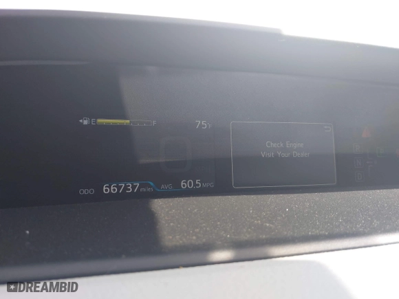 2016 Toyota Prius Four with VIN JTDKARFU8G3024205, listed as a IAAI auction lot 42052173 with 66,737 mi miles. Bid and sale history available at carsss.com. Image 7.