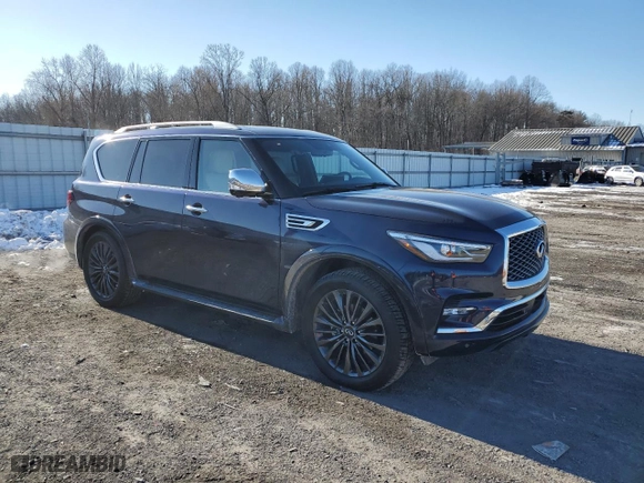 2024 Infiniti QX80 SENSORY with VIN JN8AZ2BE4R9327450, listed as a Copart auction lot 42484215 with 15,044 mi miles and Salvage Title. Bid and sale history available at carsss.com. Image 4.