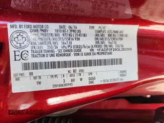 2016 Ford Focus SE with VIN 1FADP3F29GL353309, listed as a Copart auction lot 61203595 with 219,951 mi miles and Non repairable. Bid and sale history available at DreamBid. Image 12.
