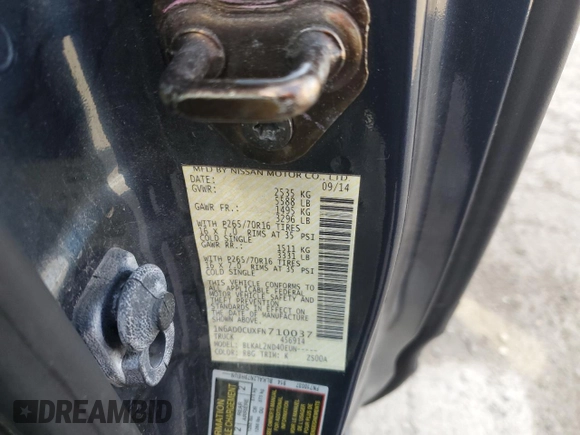2015 Nissan Frontier SV with VIN 1N6AD0CUXFN710037, listed as a Copart auction lot 50183565 with 89,113 mi miles and Salvage title. Bid and sale history available at DreamBid. Image 12.