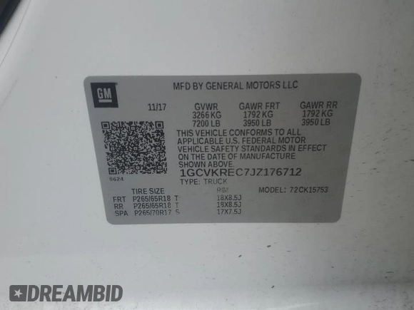 2018 Chevrolet Silverado 1500 LT with VIN 1GCVKREC7JZ176712, listed as a Copart auction lot 52084215 with 154,521 mi miles and Salvage Title. Bid and sale history available at DreamBid. Image 12.