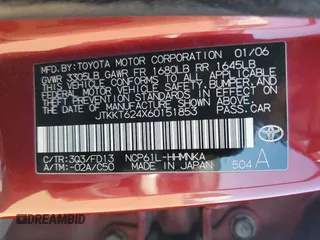 2006 Scion xA z VIN JTKKT624X60151853, wystawiony jako Copart lot #76144204 z przebiegiem 158 767 mil mil oraz Tytuł czysty. Historia ofert i sprzedaży dostępna na DreamBid. Obrazek 12.