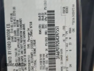 2016 Ford Fusion SE with VIN 3FA6P0T92GR397551, listed as a Copart auction lot 51570385 with 65,005 mi miles and Salvage title. Bid and sale history available at DreamBid. Image 12.