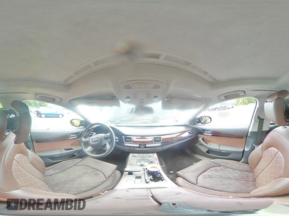 2014 Audi A8 4.0T with VIN WAUR2AFD5EN003923, listed as a Copart auction lot 65389025 with 97,833 mi miles and Salvage title. Bid and sale history available at DreamBid. Image 14.
