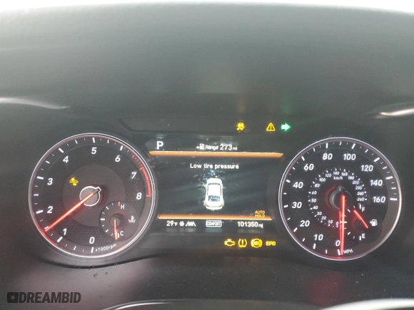 2019 Genesis G70 2.0T Advanced with VIN KMTG34LA4KU016698, listed as a Copart auction lot 44620145 with 101,350 mi miles and Salvage Title. Bid and sale history available at carsss.com. Image 9.