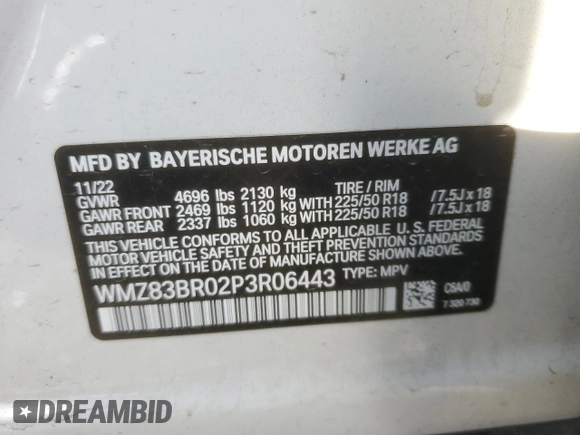 2023 MINI Countryman Cooper S with VIN WMZ83BR02P3R06443, listed as a Copart auction lot 48030815 with Not provided miles and Salvage title. Bid and sale history available at DreamBid. Image 14.