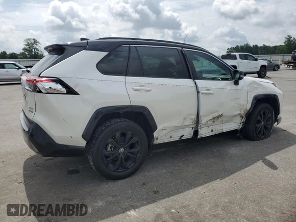 2022 Toyota RAV4 Hybrid XSE with VIN 2T3E6RFVXNW031612, listed as a Copart auction lot 60544055 with 99,831 mi miles and Salvage title. Bid and sale history available at DreamBid. Image 3.