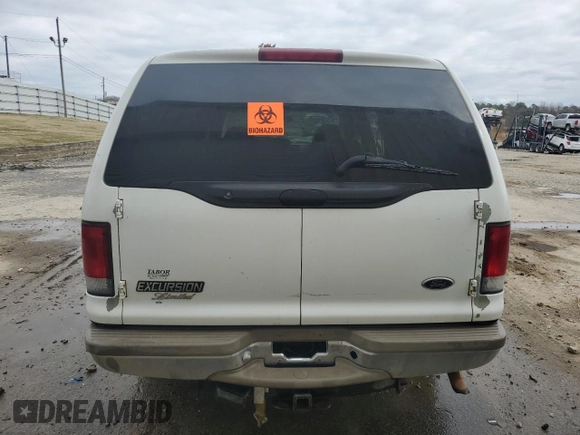 2000 Ford Excursion Limited with VIN 1FMNU42L3YEC40856, listed as a Copart auction lot 43702325 with 242,903 mi miles and Clean title. Bid and sale history available at DreamBid. Image 6.
