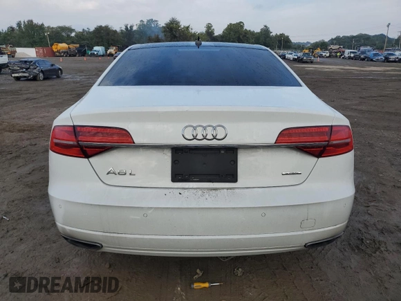 2017 Audi A8 L with VIN WAU44AFDXHN006499, listed as a Copart auction lot 74043014 with 73,043 mi miles and Salvage Title. Bid and sale history available at carsss.com. Image 6.