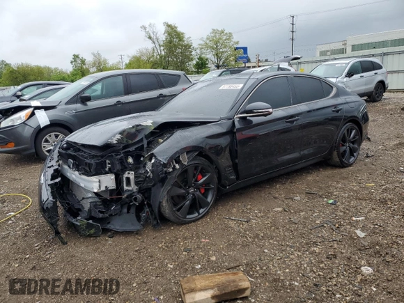 2022 Genesis G70 3.3T z VIN KMTG54TE0NU084384, wystawiony jako Copart lot #57788455 z przebiegiem 28 772 mil mil oraz Szkoda całkowita • Salvage title. Historia ofert i sprzedaży dostępna na DreamBid. Obrazek 1.