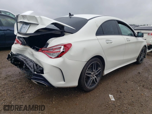 2018 Mercedes-Benz CLA 250 with VIN WDDSJ4EB9JN577269, listed as a Copart auction lot 59311595 with 50,581 mi miles and Salvage title. Bid and sale history available at DreamBid. Image 3.