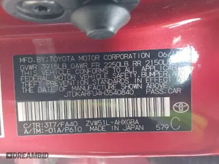 2017 Toyota Prius Two with VIN JTDKARFU4H3540840, listed as a IAAI auction lot 41827130 with 75,386 mi miles. Bid and sale history available at carsss.com. Image 9.