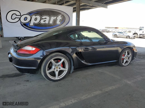 2006 Porsche Cayman S with VIN WP0AB29886U780334, listed as a Copart auction lot 53928365 with 108,509 mi miles and Clean Title. Bid and sale history available at carsss.com. Image 3.